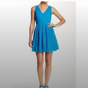 NEW BB Dakota Sea Blue Kerry Double V Neck Dress